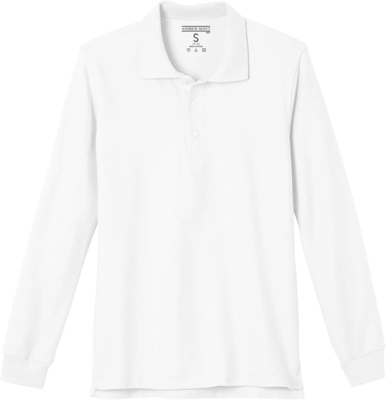 Andrew Scott Kids| Boys' Girls Long Sleeve Pique Polo Shirts | School Uniform Polo Shirts | Multi Packs