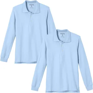 Andrew Scott Kids| Boys' Girls Long Sleeve Pique Polo Shirts | School Uniform Polo Shirts | Multi Packs