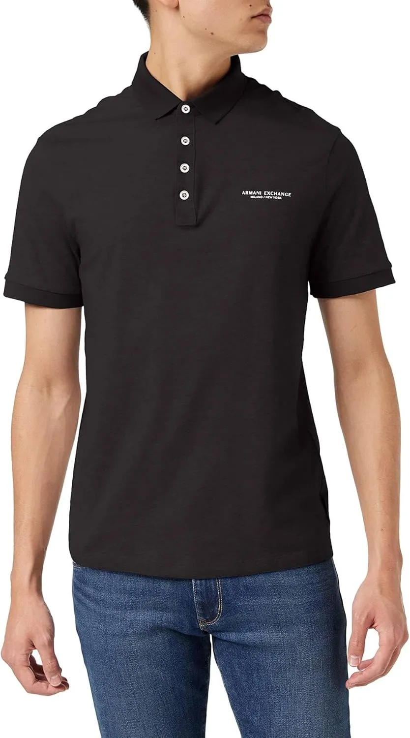 Armani Exchange Men's Regular Fit Cotton Jersey Milano New York Polo