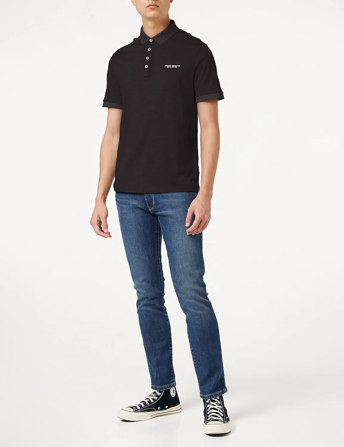 Armani Exchange Men's Regular Fit Cotton Jersey Milano New York Polo