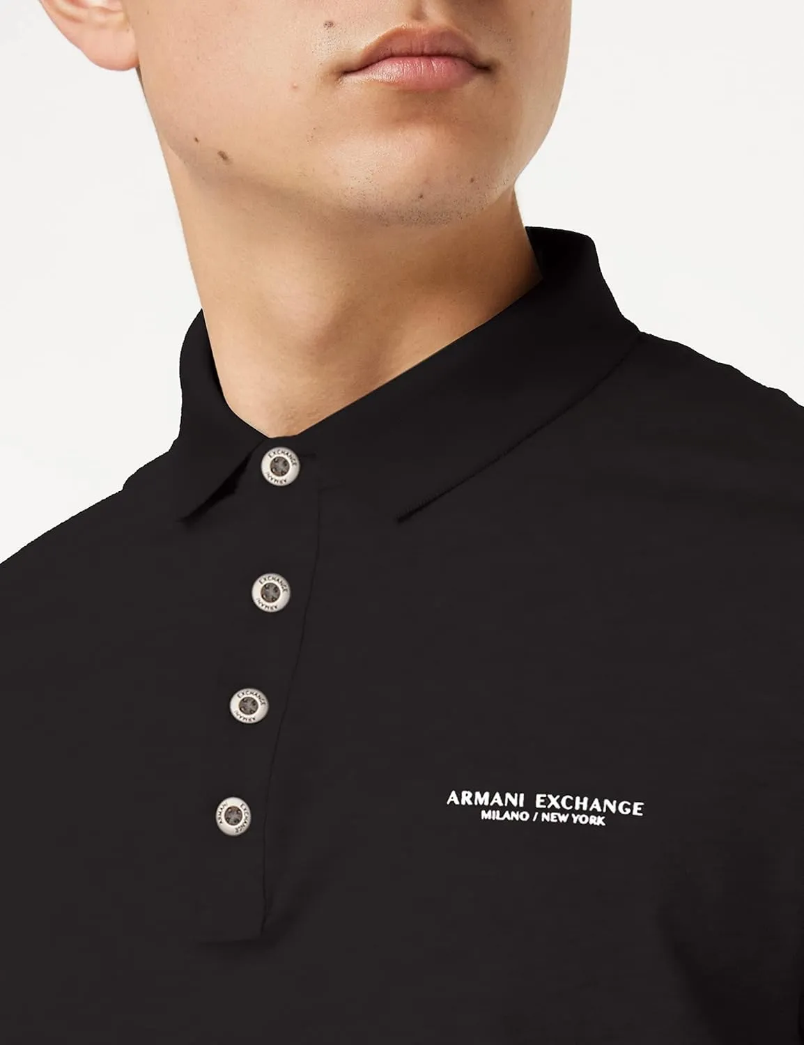 Armani Exchange Men's Regular Fit Cotton Jersey Milano New York Polo