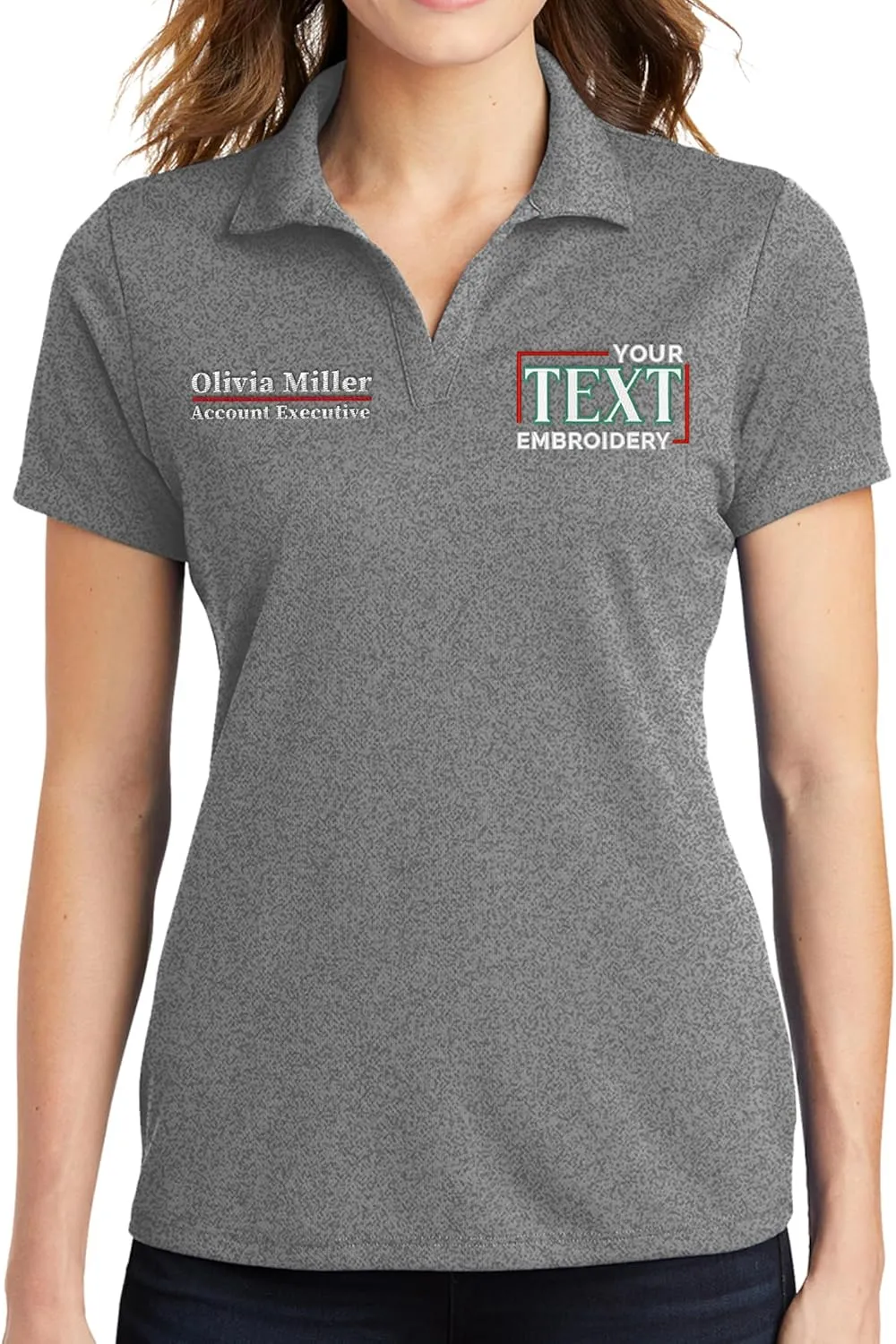 Custom Embroidered Polo Shirts for Women Personalized Embroidery Add Your Text Name