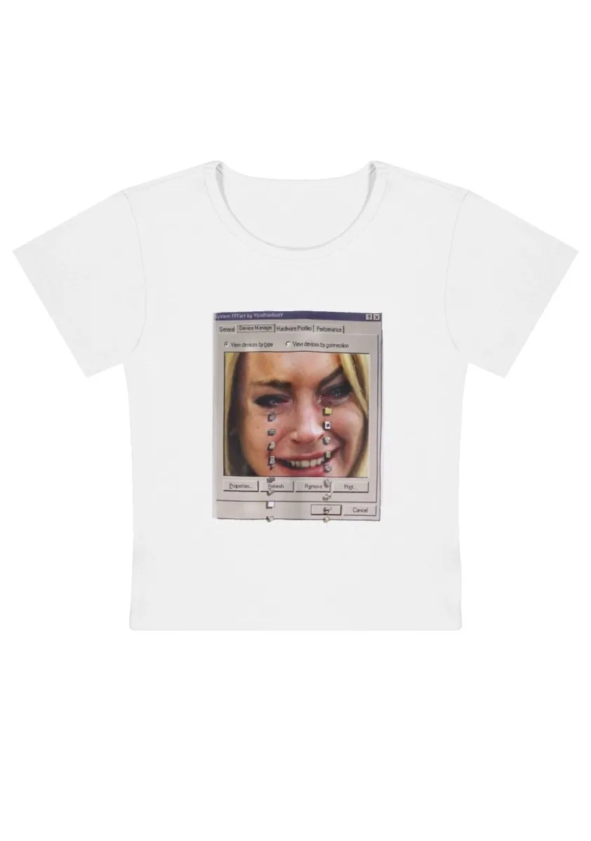 Custom Photo System Tears Y2K Baby Tee