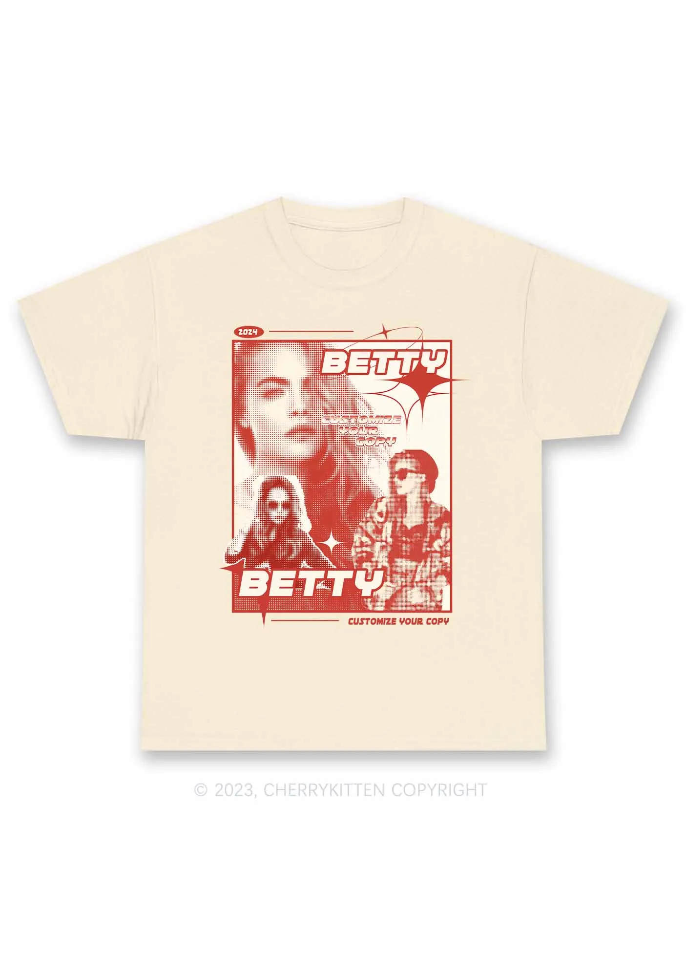 Custom Portrait&Text Y2K Chunky Shirt Cherrykitten