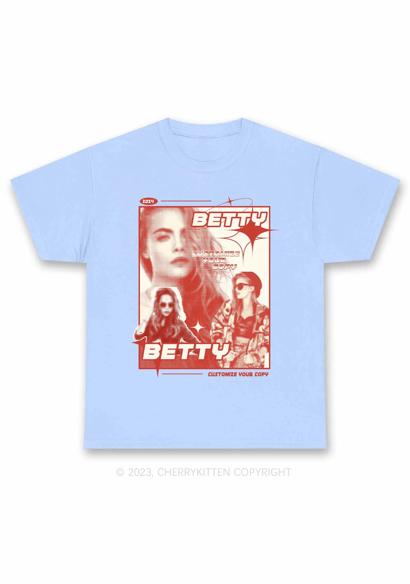 Custom Portrait&Text Y2K Chunky Shirt Cherrykitten