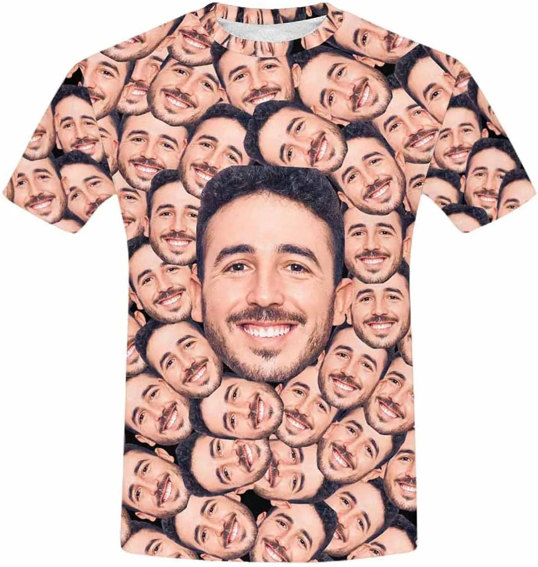 Custom T Shirts Add Your Own Custom Photo Text Name Personalized Shirt Men Boyfriend Face Printed Gifts Customized-8 Sizes