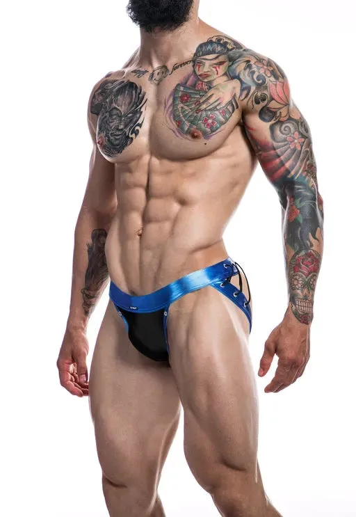 Cut for Men Desire Jockstrap-BlueLeatherette-L