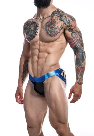 Cut for Men Desire Jockstrap-BlueLeatherette-L