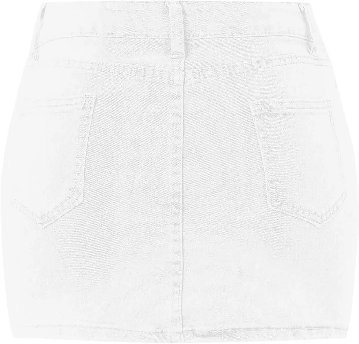 Denim Skirts for Women High Waist Stretchy Washed Mini Casual Denim Skirt with Pockets Elastic Comfort Denim Skirt
