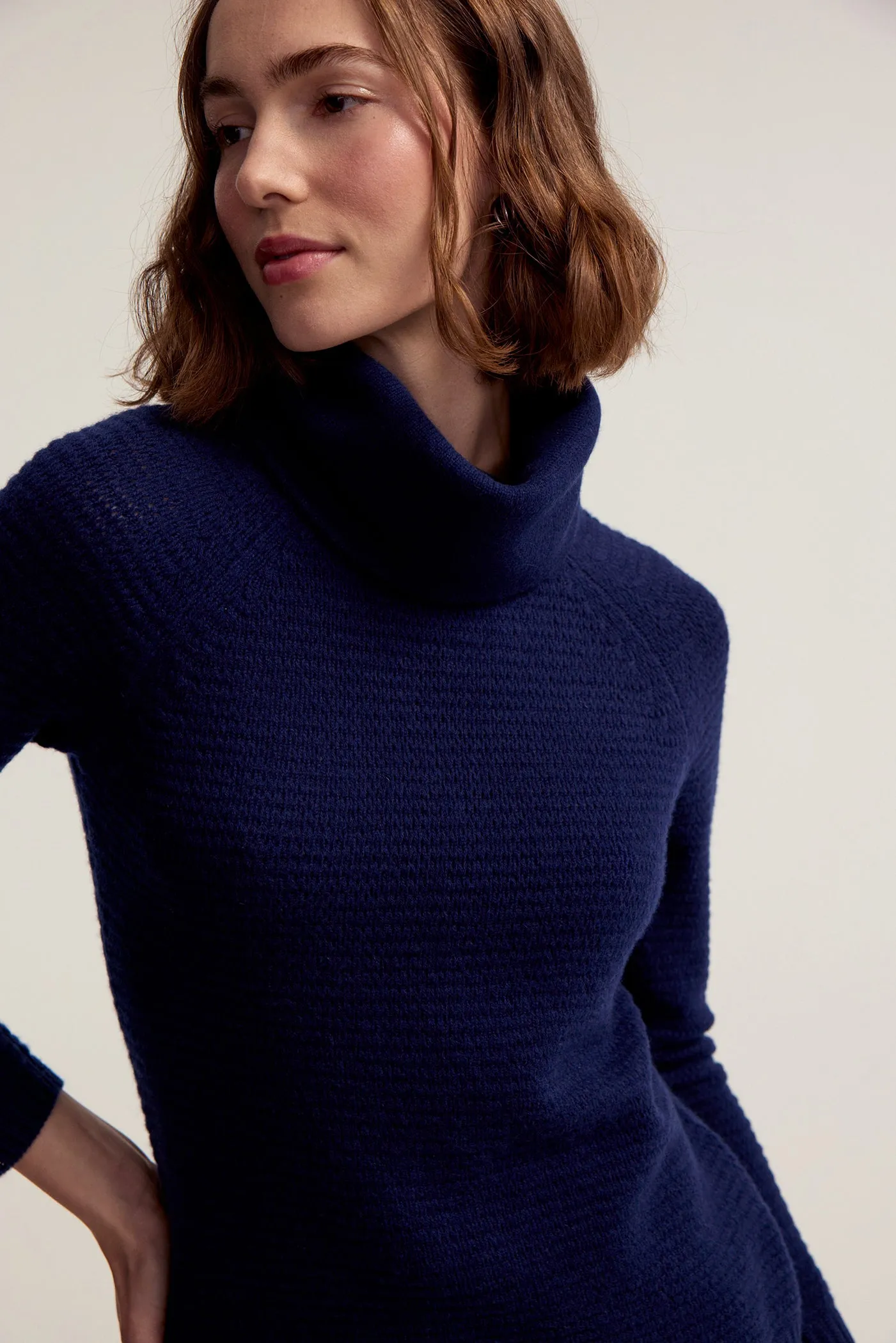 Funnel Neck Sweater - Navy