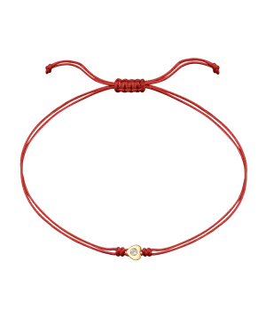 Heart Diamond String Of Love - 14K Yellow Gold