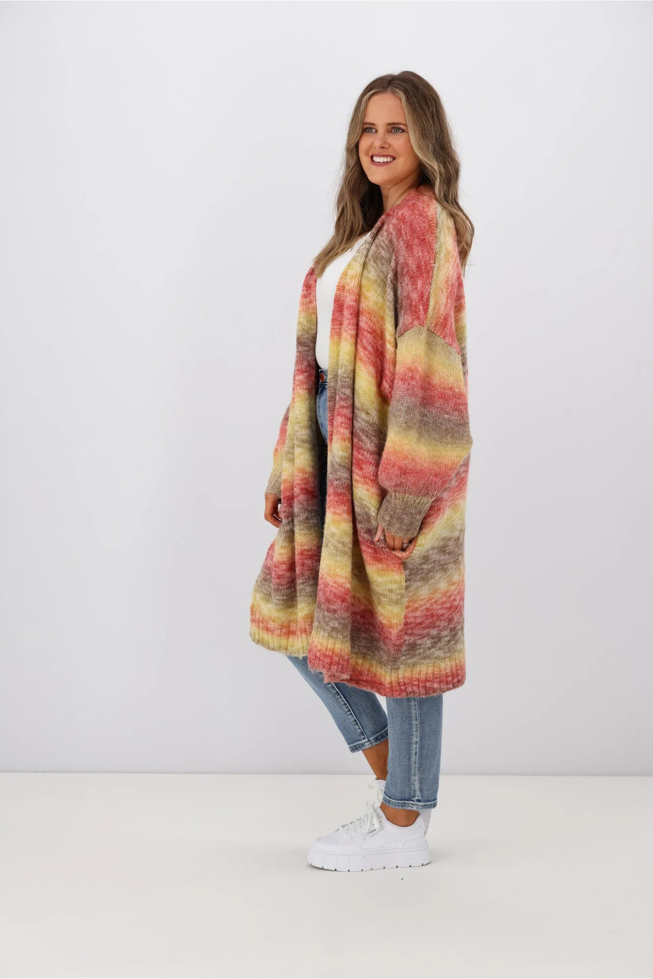 Leoni Asaka Longline Cardigan Blush