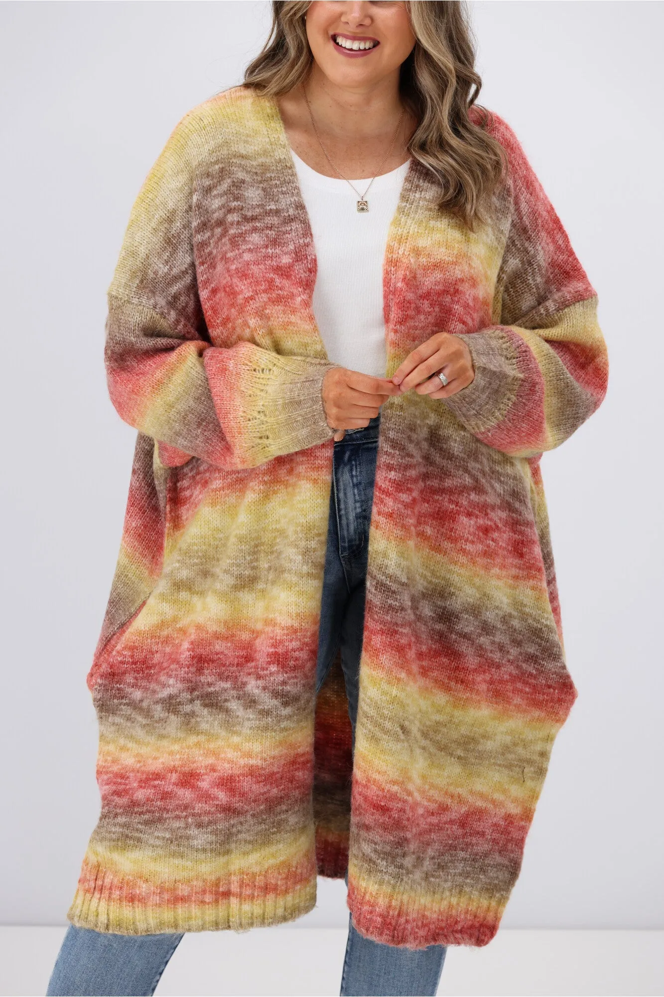 Leoni Asaka Longline Cardigan Blush