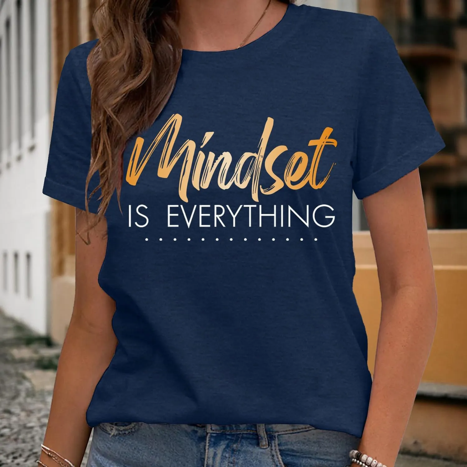 MAIHUN Inspirational Shirt for Women Mindset is Everything Tshirt Positive Kindness Short Sleeve