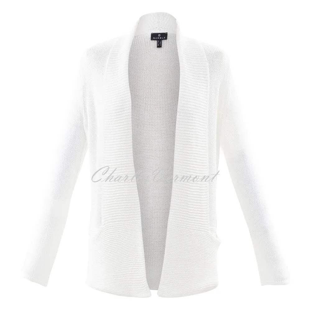 Marble Longline Cardigan – Style 6028-102 (White)
