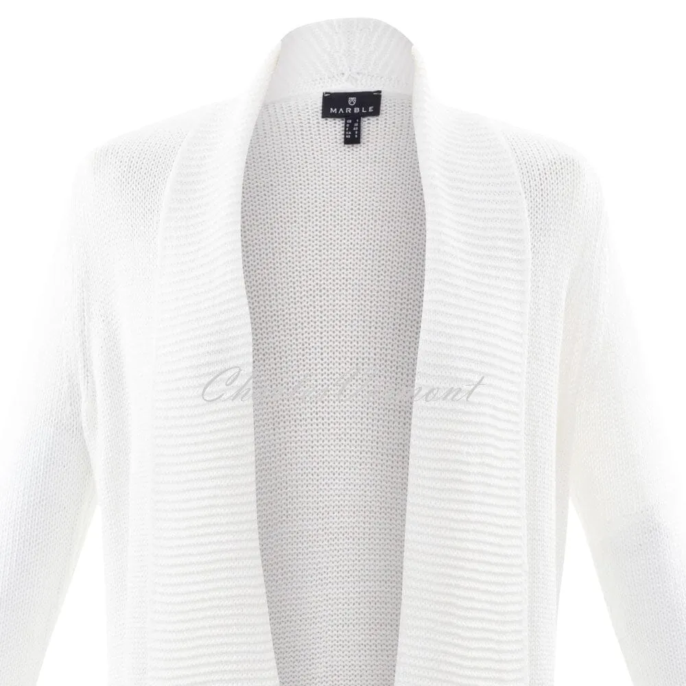 Marble Longline Cardigan – Style 6028-102 (White)