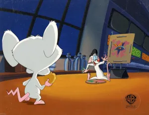 Pinky And The Brain Original Production Cel on Original Background: Pinky and Brain