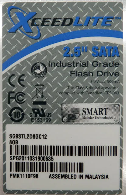 Smart XCEEDLITE 8GB 2.5" SATA Industrial Grade Flash Drive SG9STL2D8GC12