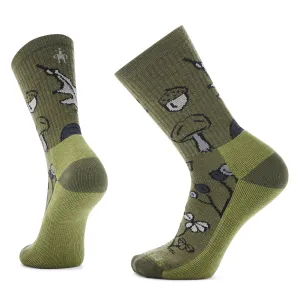 Smartwool Everyday Forest Loot Crew Socks Color: Black-Winter Moss