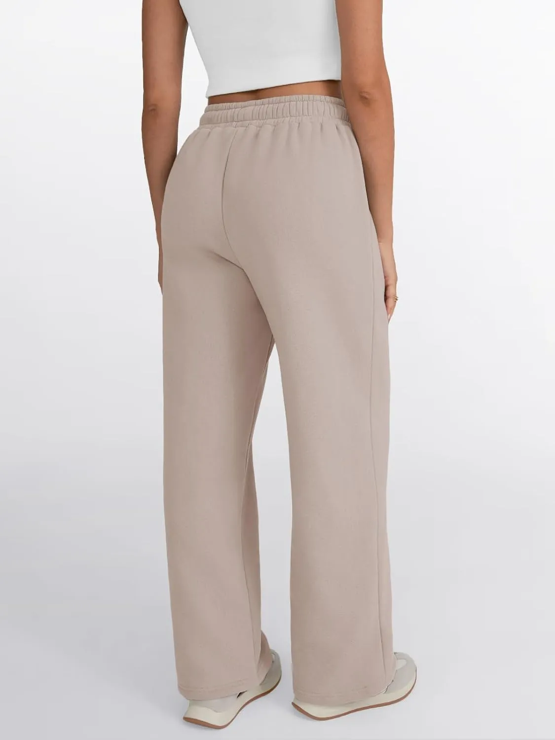 Trendy Queen Womens Wide Leg Sweatpants High Waisted Baggy Lounge Pants Drawstring Athletic Flared Joggers with Pockets